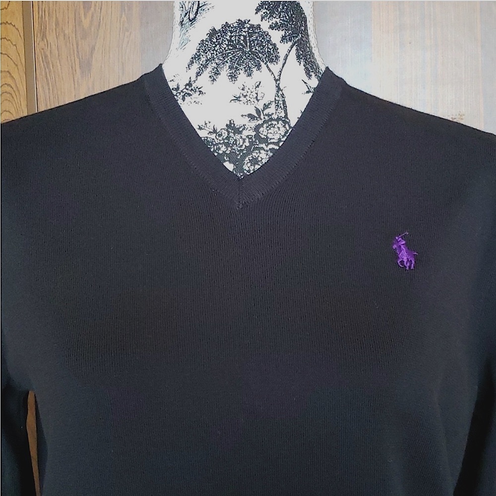 SOLD Ralph Lauren Black V-Neck Sweater